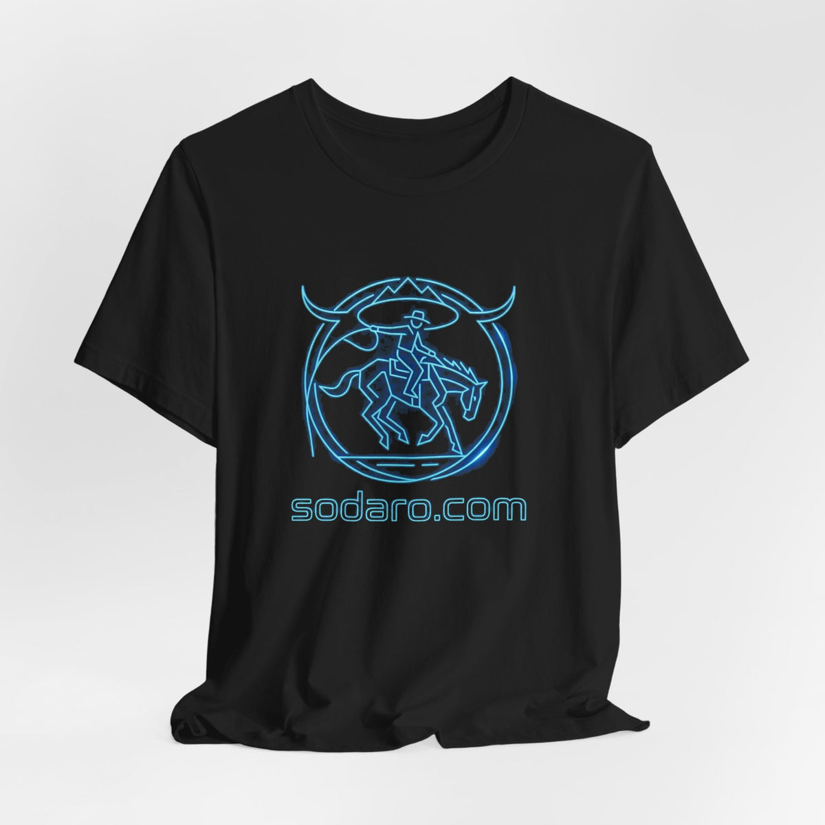 SHT Ranch neon blue bronc rider tee, sodaro.com