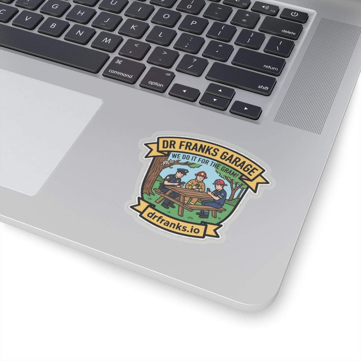 We Do It For The Gram kiss-cut sticker, first responder badge
