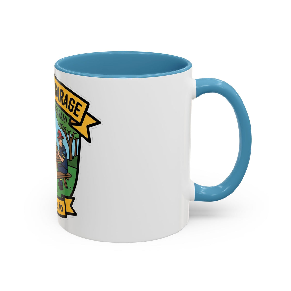 We Do It For The Gram ceramic mug with cop, firefighter and EMT