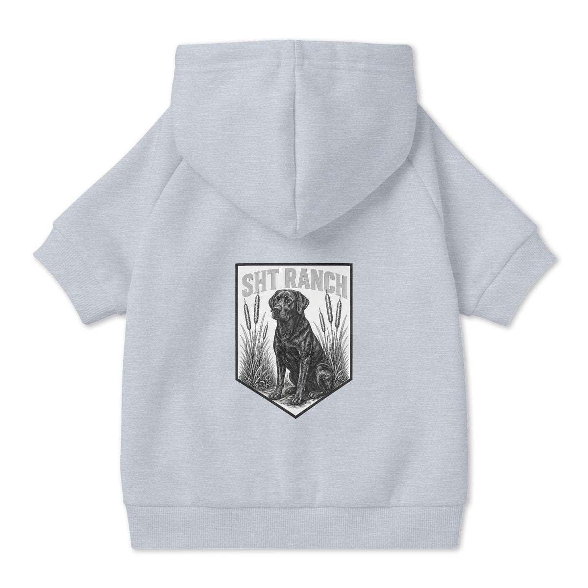 SHT Ranch Lab Pet Hoodie in Grey – SHT Ranch & Rodeo line by Dr. Frank's Garage