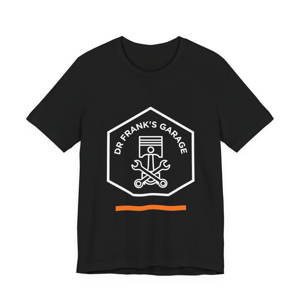 Monochrome Motor Garage Tee - Dr. Frank's Garage, image 1