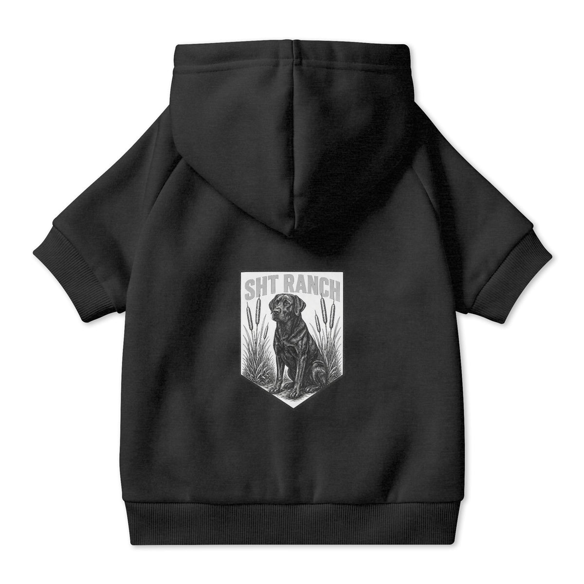 SHT Ranch Lab Pet Hoodie in Black – SHT Ranch & Rodeo line by Dr. Frank's Garage