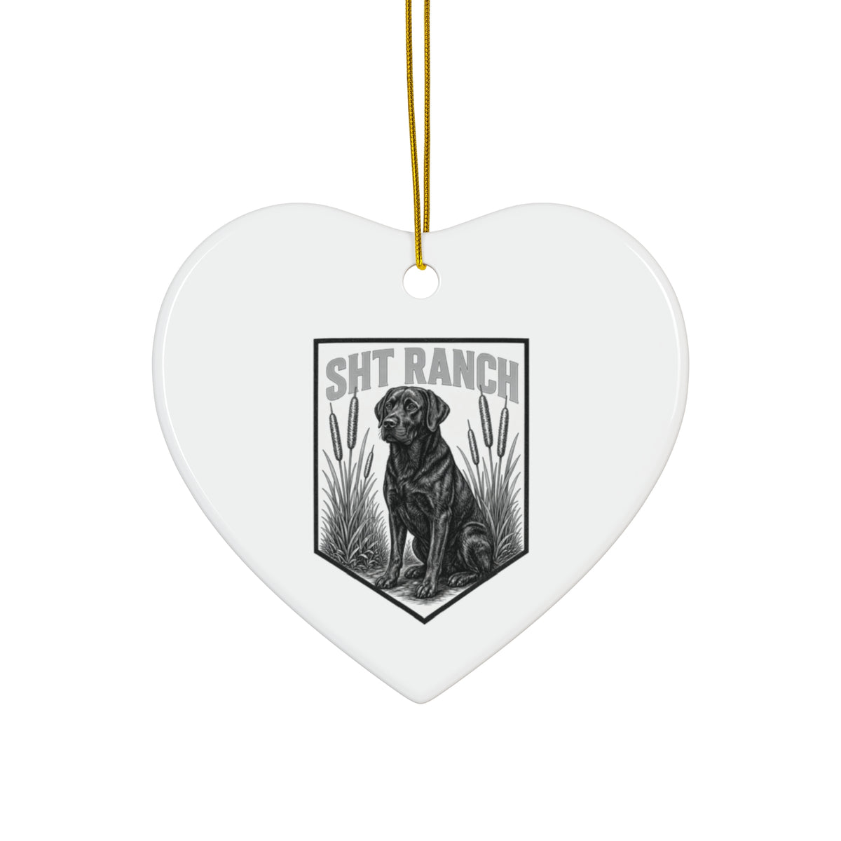 SHT Ranch Black Lab Heart Ornament | Wren-Oak Ranch