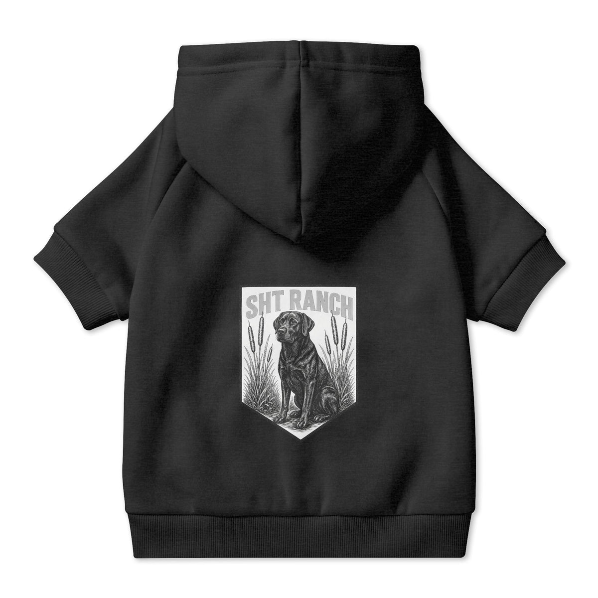 SHT Ranch Lab Pet Hoodie in Black – SHT Ranch & Rodeo line by Dr. Frank's Garage