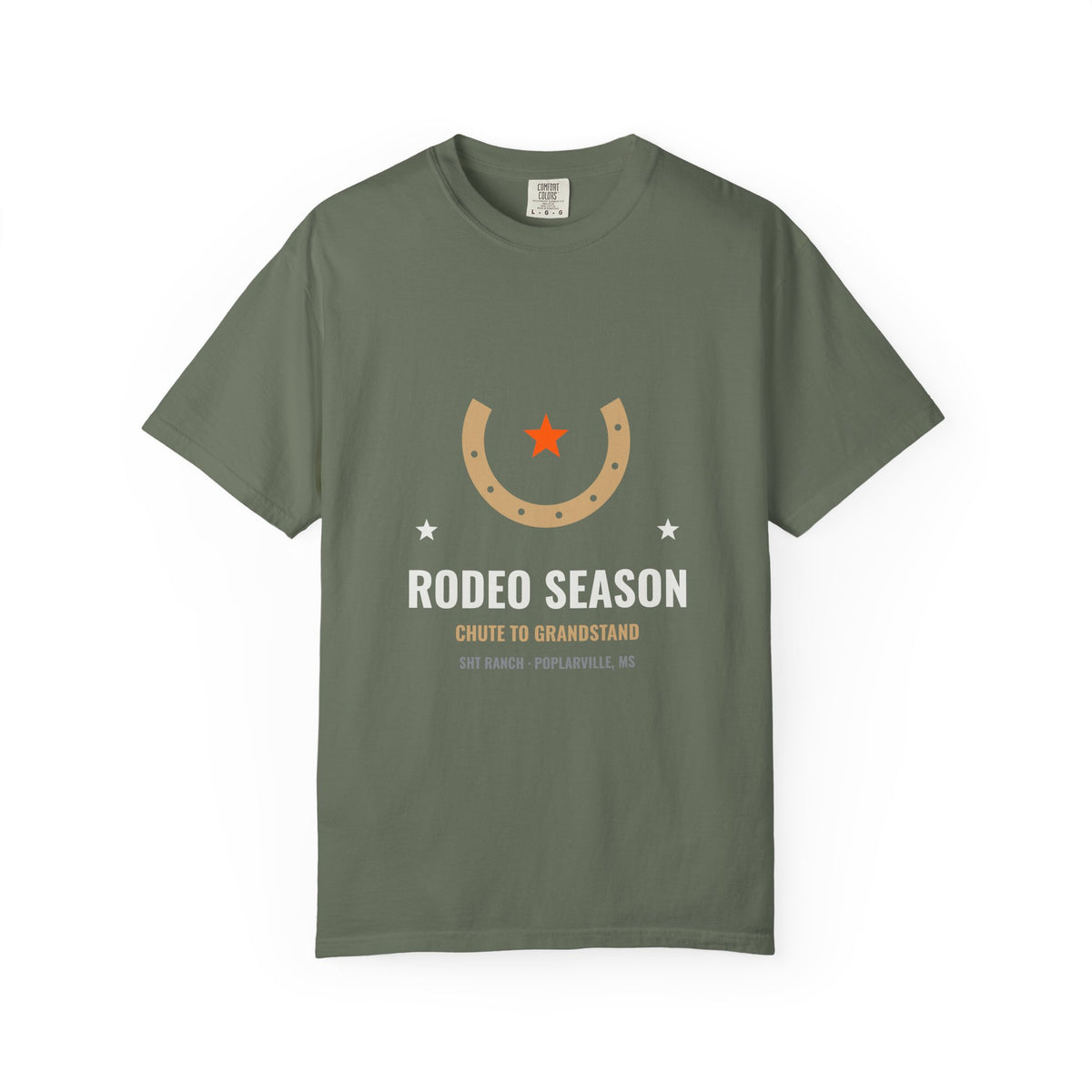 Rodeo Season Tee in Moss – SHT Ranch & Rodeo line by Dr. Frank's Garage