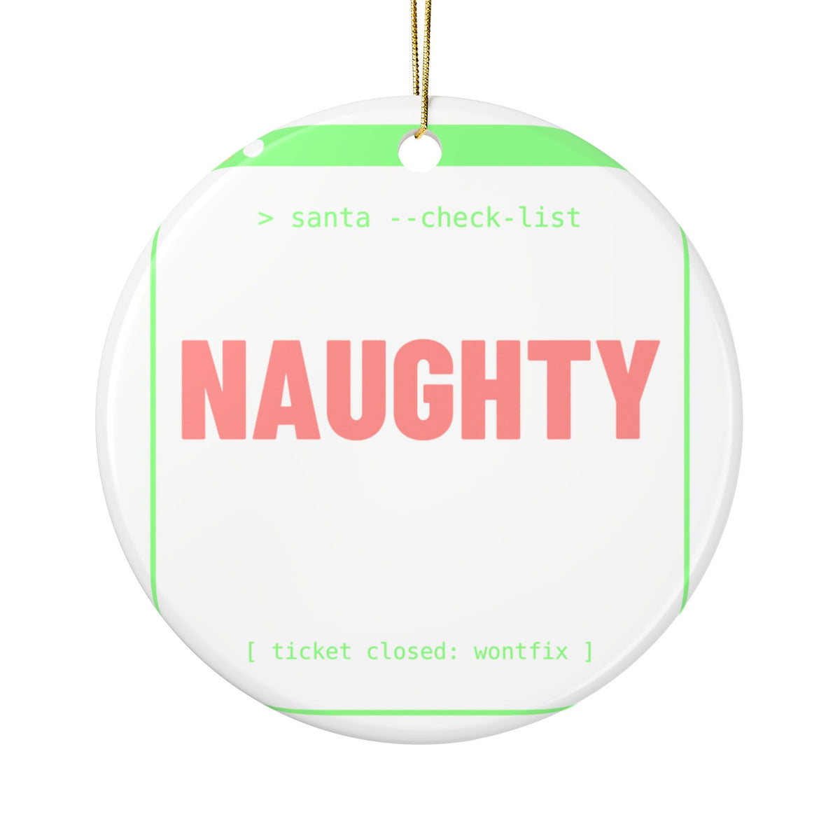 Naughty List Error 403 IT Christmas Ornament - Dr. Frank's Garage, image 1