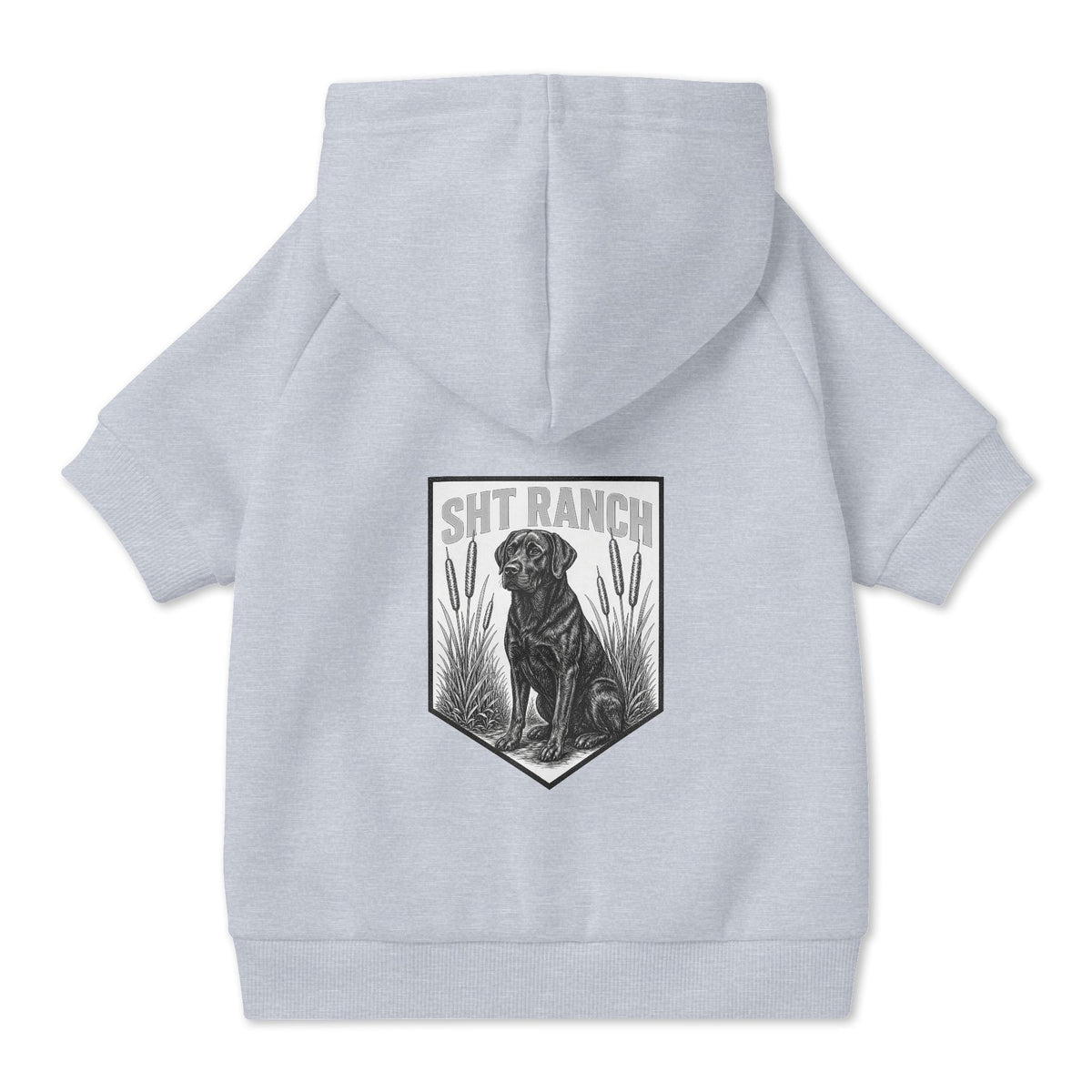 SHT Ranch Lab Pet Hoodie in Grey – SHT Ranch & Rodeo line by Dr. Frank's Garage