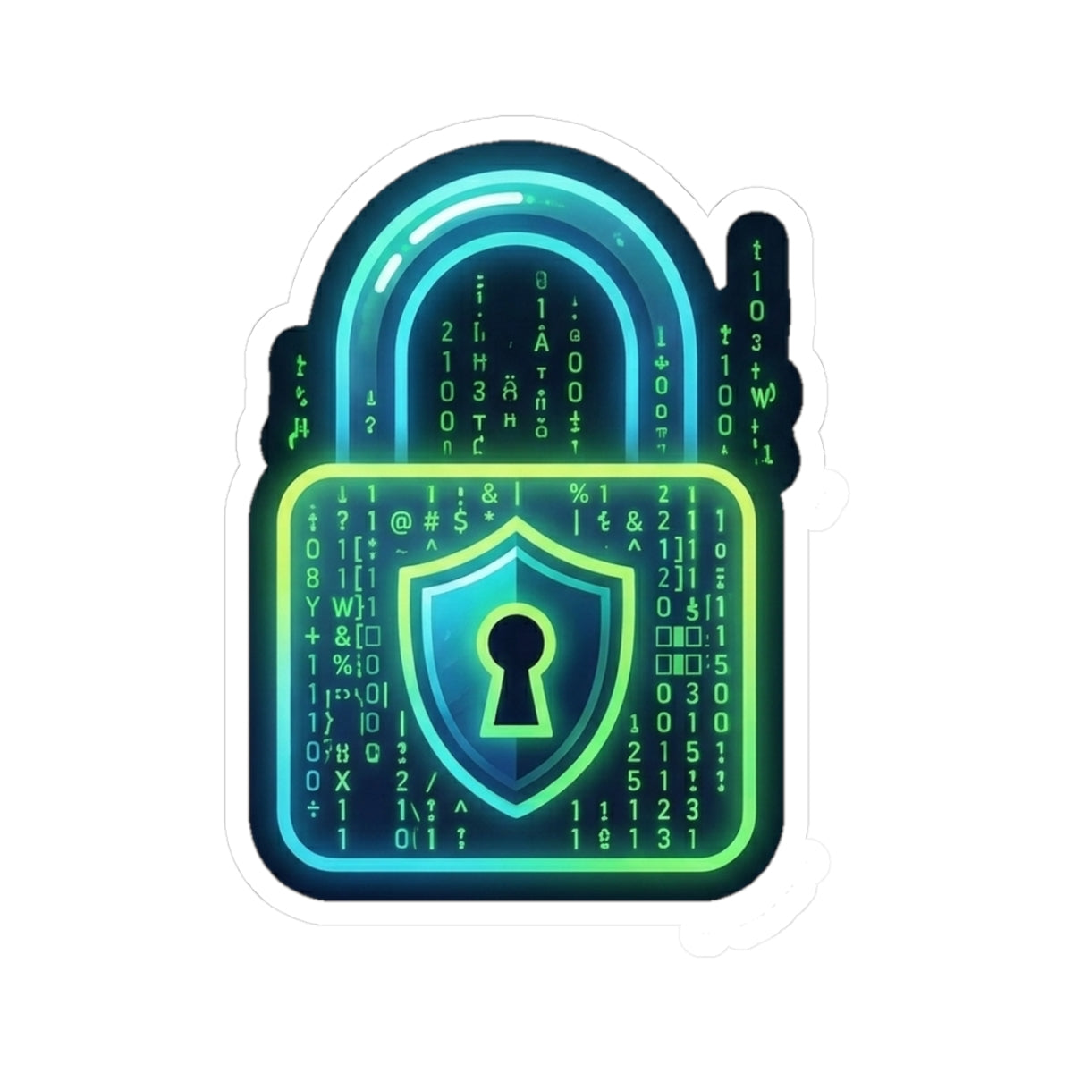 Neon Padlock Sticker - Dr. Frank's Garage