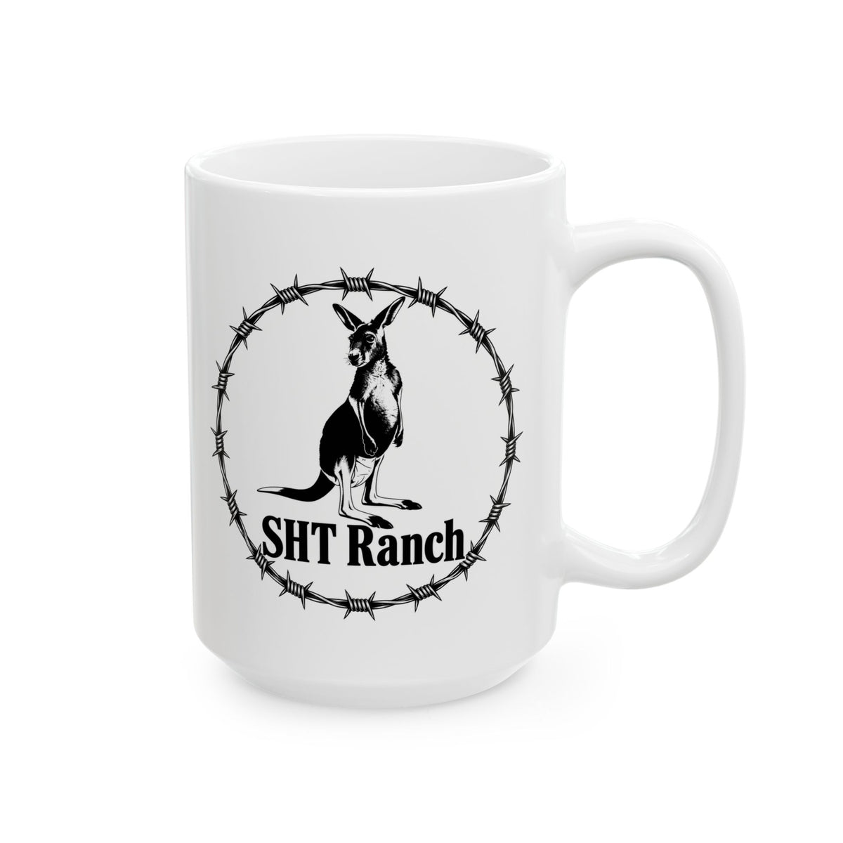SHT Ranch Kangaroo Barbed Wire Coffee Mug | Wren-Oak Ranch