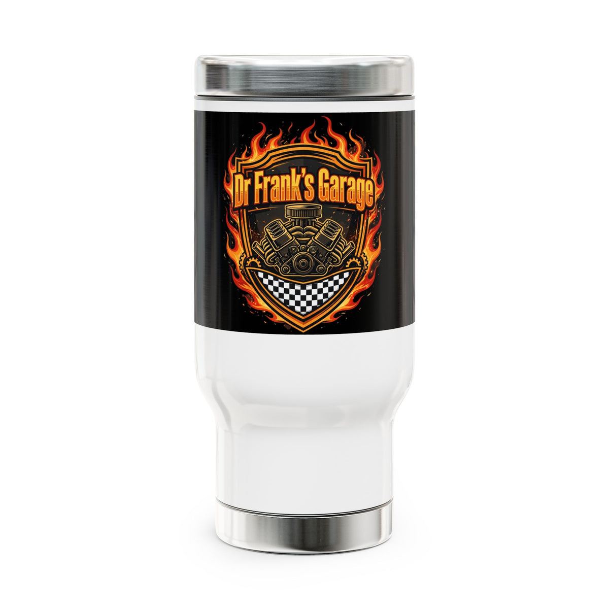 Midnight Flames Garage Travel Mug 14oz - Dr. Frank's Garage, image 1
