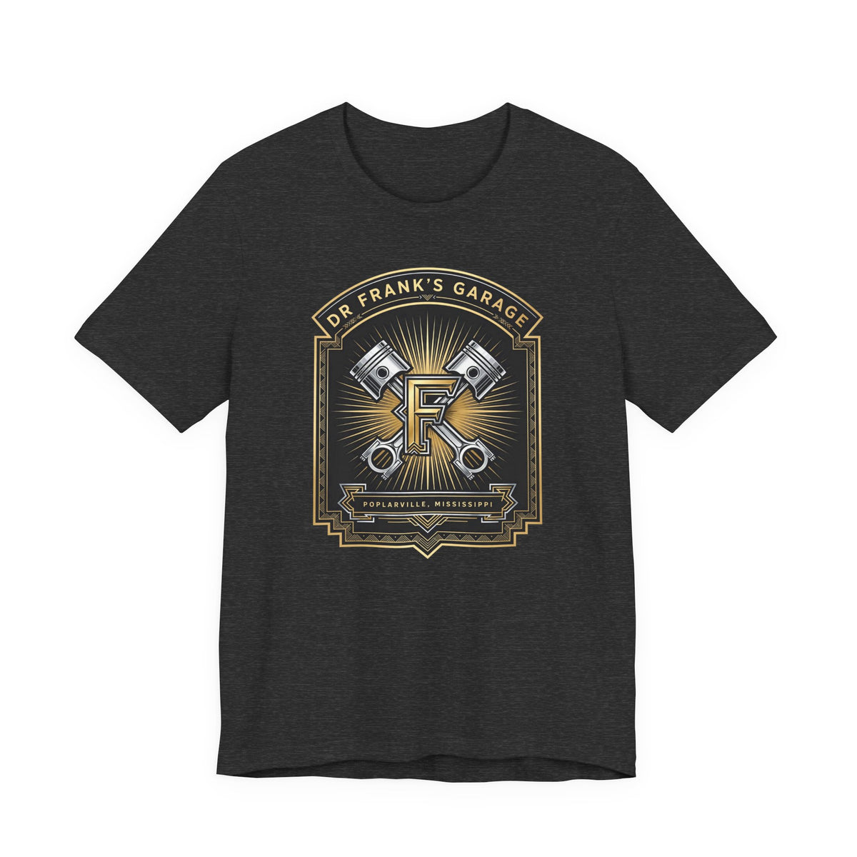 Gilded Pistons Garage Tee - Dr. Frank's Garage, image 3