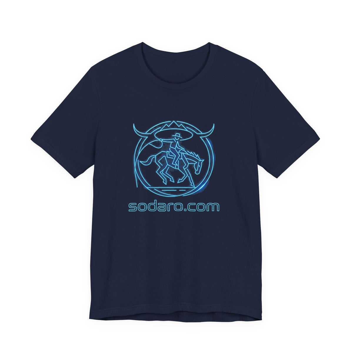 SHT Ranch neon blue bronc rider tee, sodaro.com
