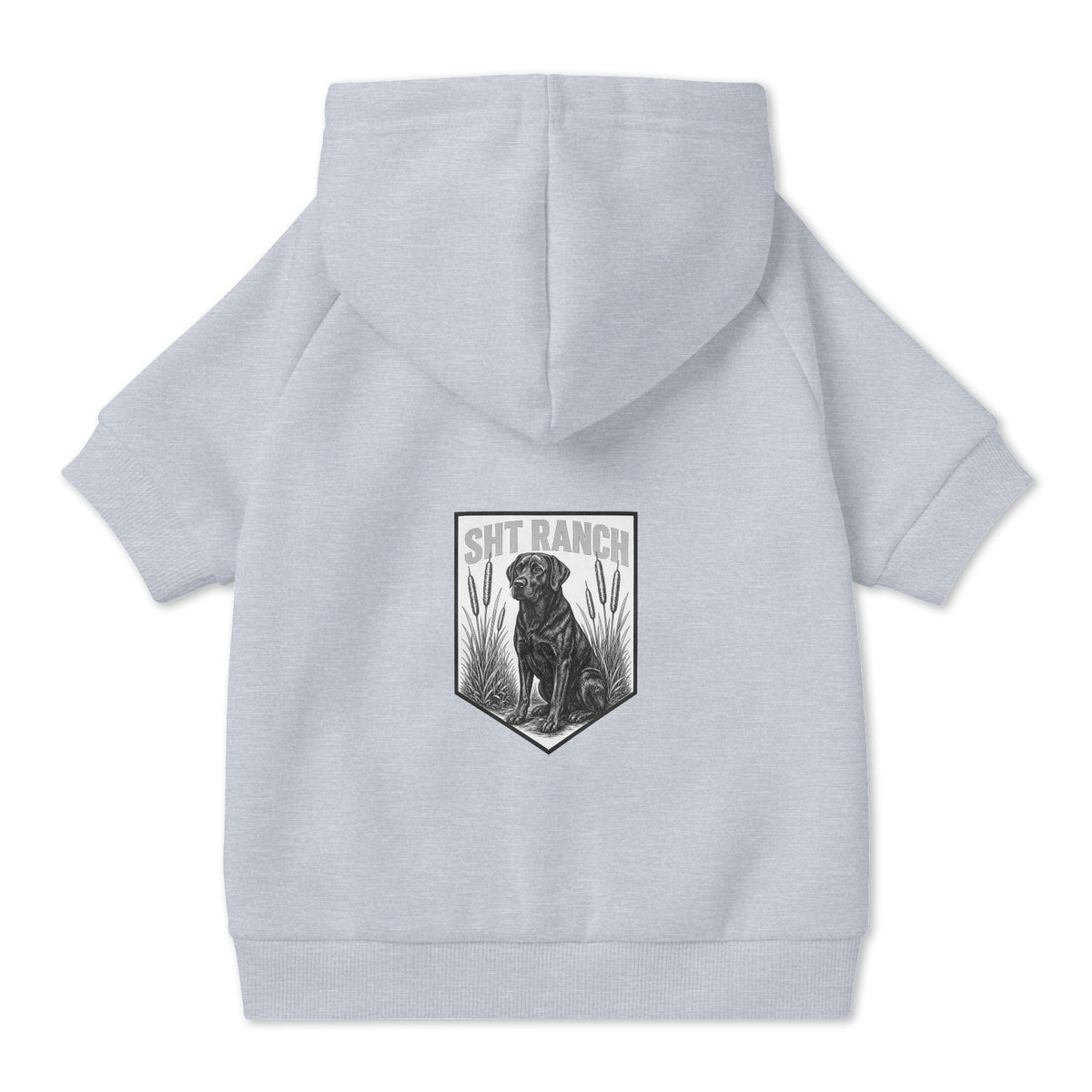 SHT Ranch Lab Pet Hoodie in Grey – SHT Ranch & Rodeo line by Dr. Frank's Garage