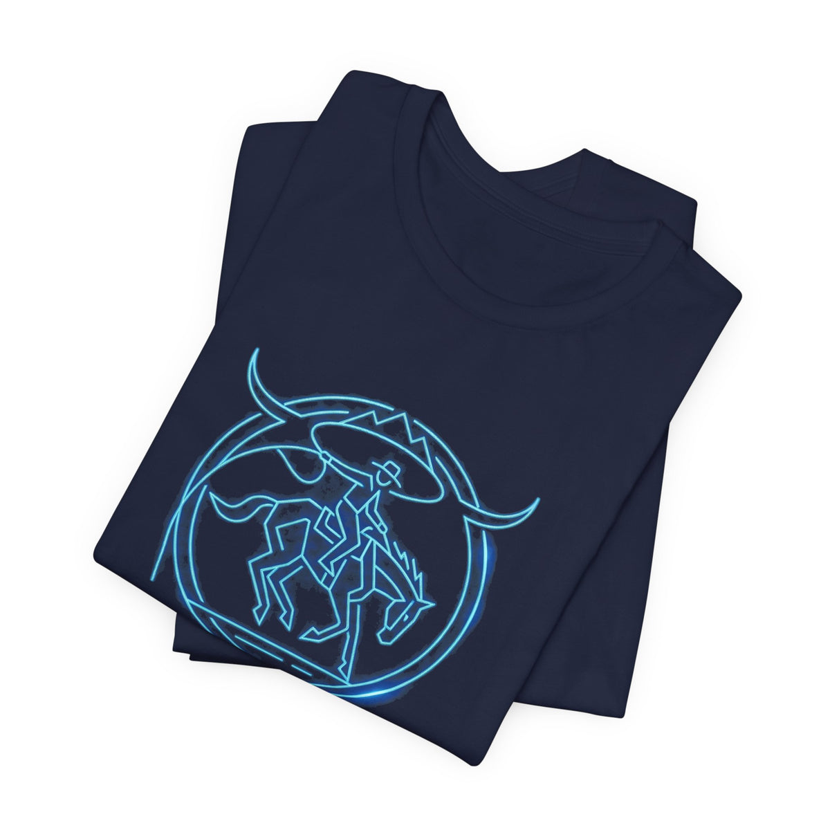 SHT Ranch neon blue bronc rider tee, sodaro.com