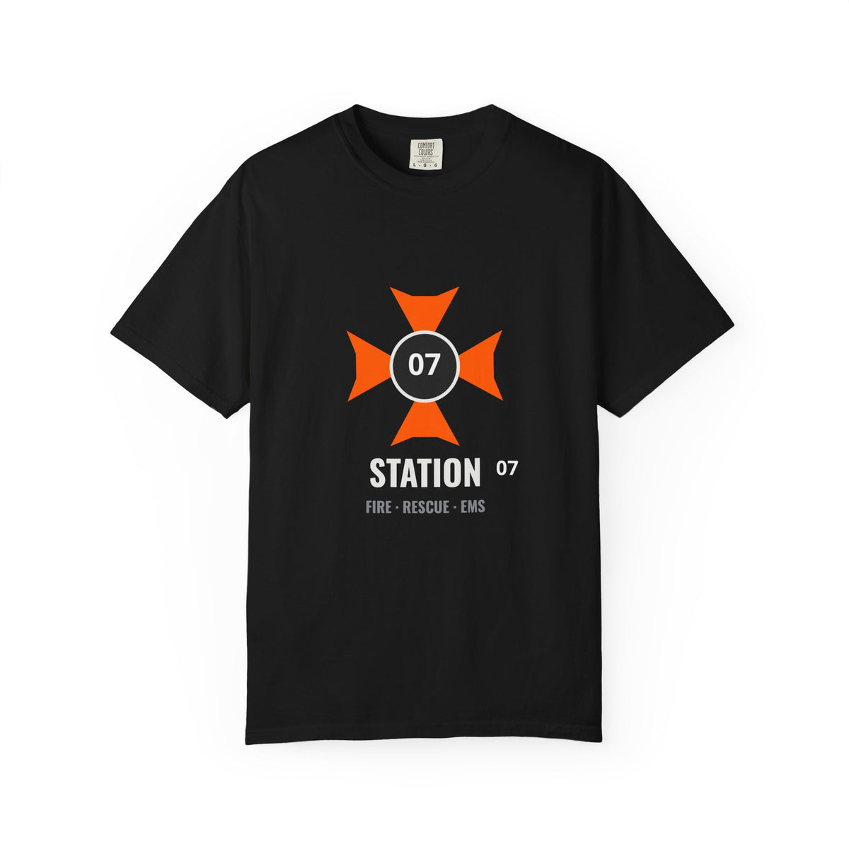 Station-Number Personalized Tee in Black – Public Safety line by Dr. Frank's Garage