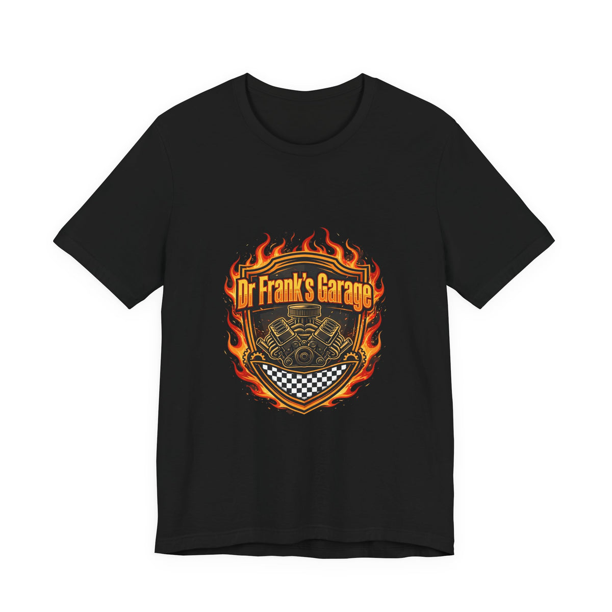 Midnight Flames Garage Tee - Dr. Frank's Garage, image 1