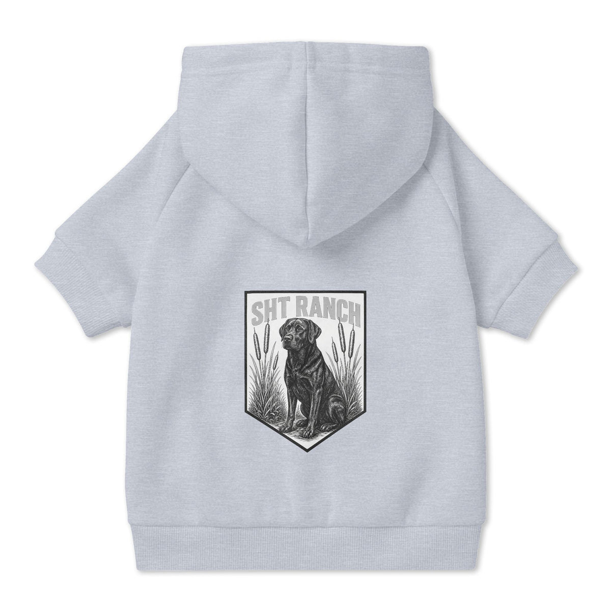 SHT Ranch Lab Pet Hoodie in Grey – SHT Ranch & Rodeo line by Dr. Frank's Garage