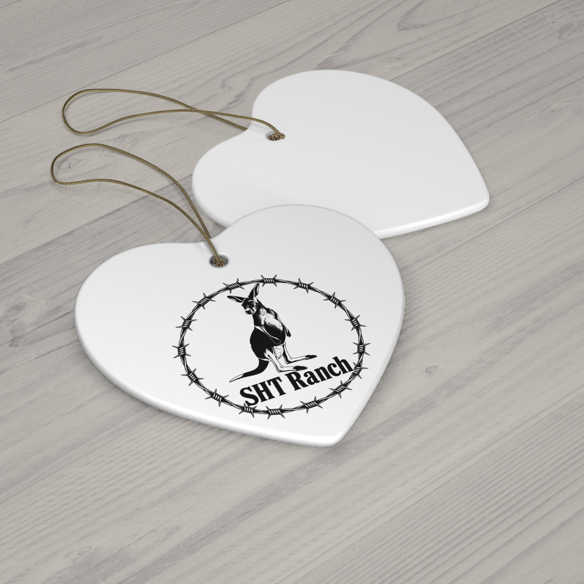 SHT Ranch Kangaroo Barbed Wire Heart Ornament | Wren-Oak Ranch