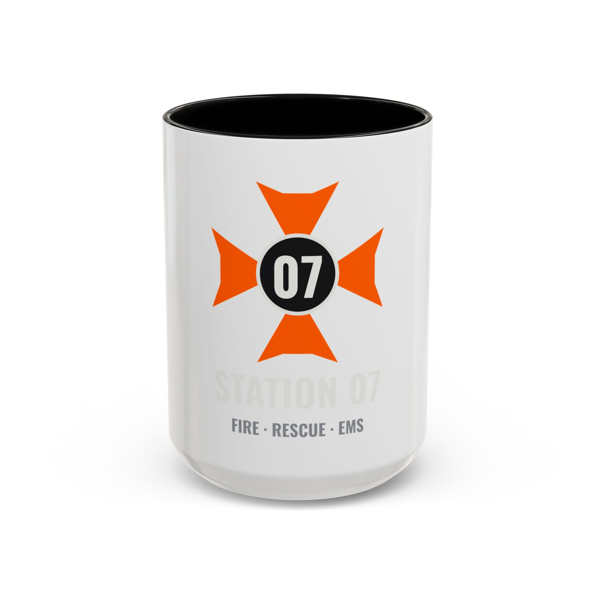 Station 07 Mug in Black – Public Safety line by Dr. Frank's Garage